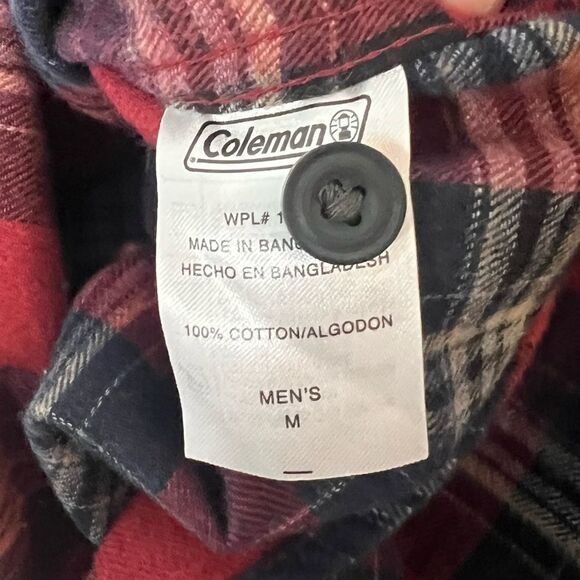 Coleman Men’s Button Down Collared Cotton Flannel Shirt - Picture 3 of 5